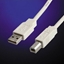 Изображение USB 2.0 kabelis, A-B, M/M, balts, 3.0m, Value