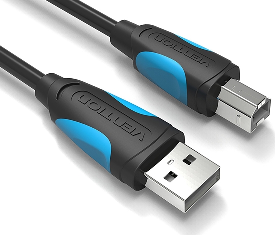 Изображение Kabel USB Vention USB-A - USB-B 1 m Czarny (VAS-A16-B100-F)