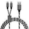 Picture of Kabel USB2.0 A/M do micro USB + USB-C, 1.2m 