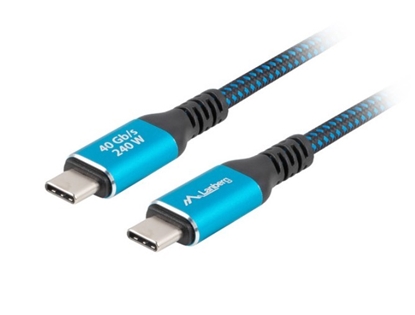 Изображение Kabel USB-C M/M USB4 1M 240W 8K 60HZ czarno-niebieski 