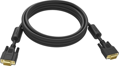 Attēls no Kabel Vision VISION Professional installationstaugliches VGA-Verbindungskabel - 30 JAHRE GARANTIE - Vergoldete Anschlusse - Ferritkerne an beiden Enden - VGA (M) zu VGA (M) - Aussendurchmesser 8,0 mm - 28 AWG - 10 m - Schwarz