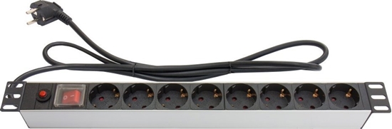 Picture of Kabel zasilajcy Alcasa Alcasa GC-N0087 rozgaziacz 1,8 m 8 x gniazdo sieciowe Wewntrzna Czarny, Srebrny