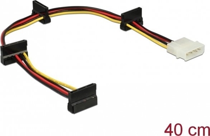 Picture of Delock Cable Power Molex 4 pin plug > 4 x SATA 15 pin receptacle 40 cm