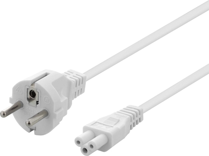 Изображение Kabel zasilajcy Deltaco Earthed device cable, straight CEE 7/7 > IEC 60320 C5, 0.5m