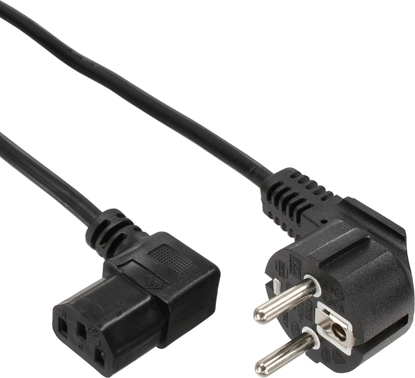Attēls no Kabel zasilajcy InLine 25pcs. Bulk-Pack ® Power Cable Type F ktowy C13 right angled black 3m