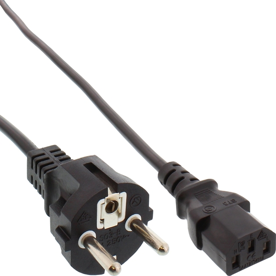 Picture of Kabel zasilajcy InLine 35pcs. Bulk-Pack InLine® Power Cable German 3 Pin IEC C13 H05VV-F 3x0.75mm² black 1.8m