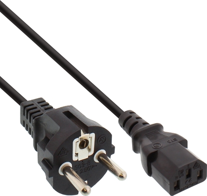 Attēls no Kabel zasilajcy InLine 40pcs. pack Bulk-Pack InLine® Power Cable German 3 Pin IEC C13 H05VV-F 3x0.75mm² black 1.5m