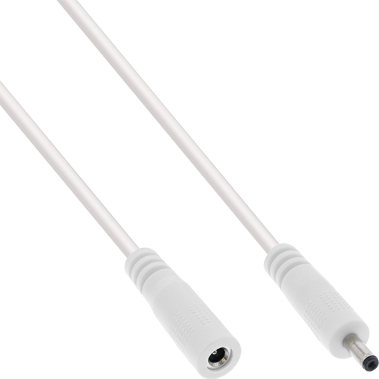 Picture of Kabel zasilajcy InLine InLine® DC extension cable, DC plug male/female 3.5x1.35mm, AWG 18, white, 1m