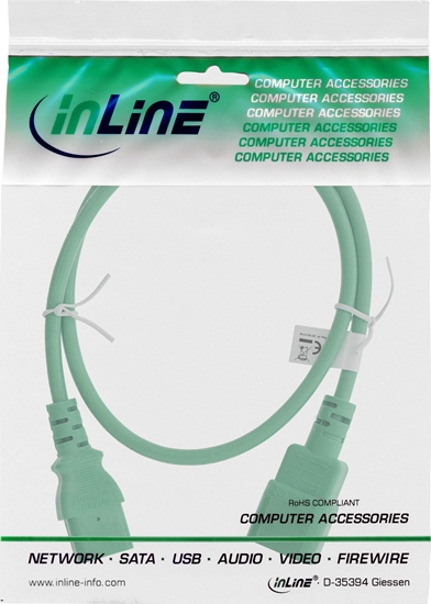 Picture of Kabel zasilajcy InLine InLine® Power cable extension, C13 to C14, green, 2m