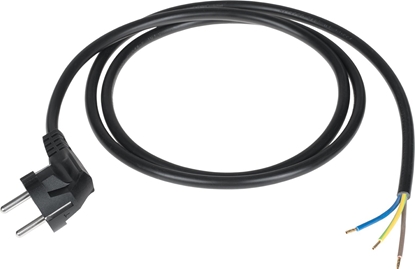 Picture of Kabel zasilajcy LP Przewód zasilajcy 3x1,5mm czarny 1,5m z wtyczk ktow