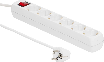 Изображение Kabel zasilajcy MicroConnect Microconnect MC-GRU00615WS rozgaziacz 1,5 m 6 x gniazdo sieciowe Wewntrzna Biay