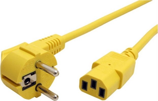 Изображение Roline Power Cable, straight IEC Connector, yellow, 1.8 m