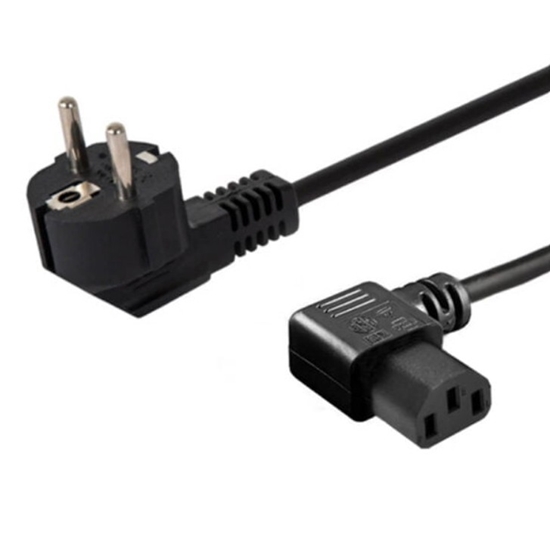Изображение Kabel zasilający Schuko (M) kątowy - IEC C13, kątowy 1,8 CL-116