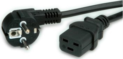 Attēls no Barošanas kabelis Schuko - C19, 16A, melns, 2.0m, Value