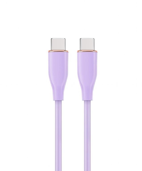 Изображение Kabelis Gembird Premium silicon USB Type-C Male - USB Type-C Male 1.5m Violet