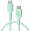 Изображение Kabelis Green Cell PowerFlex Fast Charging USB Type-C Male - USB Type-C Male 100W Mint Green 0.3m