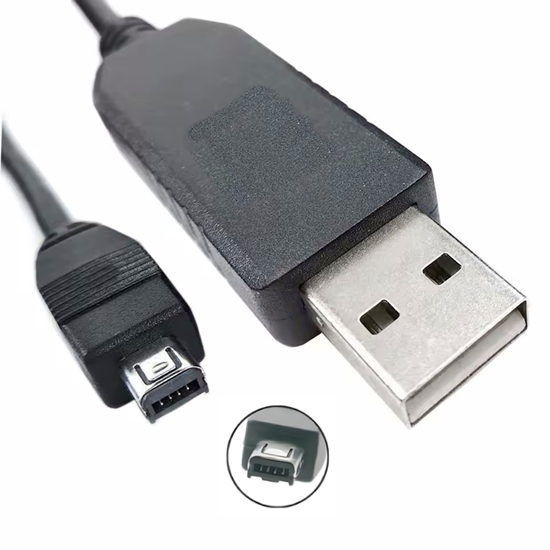 Изображение Kabelis USB 2.0 A uz Mini 4P barošanas un 4 pinu datu kabelis viedtālruņa atskaņotājam utt. 0,7 metri melns