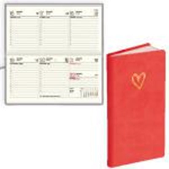 Изображение Kalendārs kabatas Lady Soft mākslīgā āda koraļļu sārts 2025g