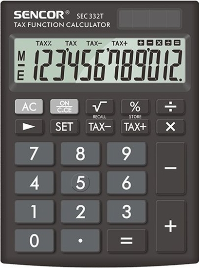 Picture of Kalkulator Sencor Sencor Kalkulator SEC 332 T, czarna, biurkowy, 12 miejsc, podwójne zasilanie