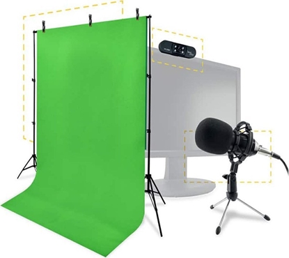 Attēls no Kamera internetowa HP STEELPLAY Pro HD Streamers 4 in 1 Pack Microphone + Webcam + Greenscreen + Tripods