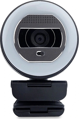 Attēls no Kamera internetowa Terra TERRA Webcam Halo mit LED-Lichtkranz (C1868pro) und Privatschieber Full-HD, Auto Focus, Stereo Mic, Privacy Slider