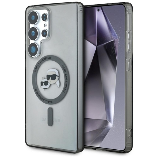 Picture of Karl Lagerfeld Button Karl & Choupette Heads Printed Logo MagSafe Case for Samsung Galaxy S25 Ultra