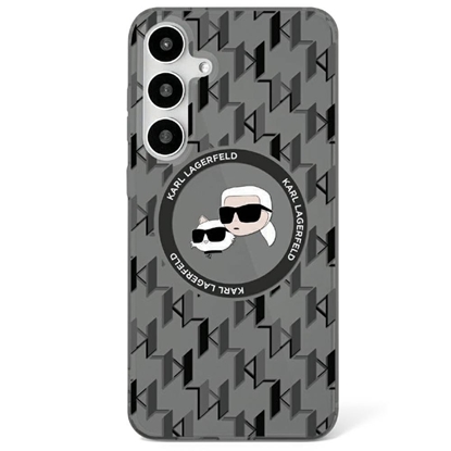 Attēls no Karl Lagerfeld Button Karl&Choupette Heads On KL Pattern MagSafe Case for Samsung Galaxy S25