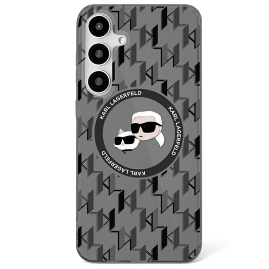 Picture of Karl Lagerfeld Button Karl&Choupette Heads On KL Pattern MagSafe Case for Samsung Galaxy S25