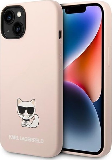 Picture of Karl Lagerfeld Etui Karl Lagerfeld do iPhone 14 Plus 6,7" hardcase jasnoróowy/light pink Silicone Choupette Body
