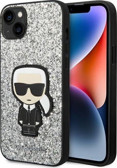 Picture of Karl Lagerfeld Etui Karl Lagerfeld do iPhone 14 Plus 6,7" hardcase srebrny/silver Glitter Flakes Ikonik