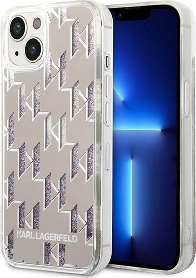 Picture of Karl Lagerfeld Etui Karl Lagerfeld do iPhone 14 Plus 6,7" hardcase srebrny/silver Liquid Glitter Monogram