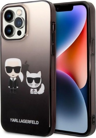 Изображение Karl Lagerfeld Etui Karl Lagerfeld do iPhone 14 Pro 6,1" hardcase czarny/black Gradient Ikonik Karl & Choupette