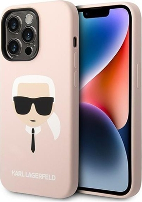 Attēls no Karl Lagerfeld Etui Karl Lagerfeld do iPhone 14 Pro 6,1" hardcase jasnoróowy/light pink Silicone Karl`s Head Magsafe