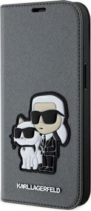 Attēls no Karl Lagerfeld Etui KLBKP14SSANKCPG Apple iPhone 14 bookcase srebrny/silver Saffiano Karl & Choupette