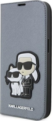 Attēls no Karl Lagerfeld Etui KLBKP14XSANKCPG Apple iPhone 14 Pro Max bookcase srebrny/silver Saffiano Karl & Choupette