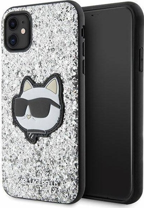 Attēls no Karl Lagerfeld Etui Karl Lagerfeld KLHCN61G2CPS Apple iPhone 11/XR srebrny/silver hardcase Glitter Choupette Patch