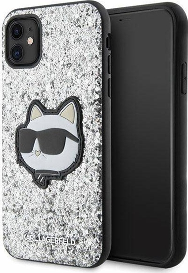 Picture of Karl Lagerfeld Etui Karl Lagerfeld KLHCN61G2CPS Apple iPhone 11/XR srebrny/silver hardcase Glitter Choupette Patch
