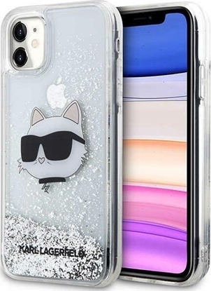 Attēls no Karl Lagerfeld Etui Karl Lagerfeld KLHCN61LNCHCS Apple iPhone 11/XR srebrny/silver hardcase Glitter Choupette Head