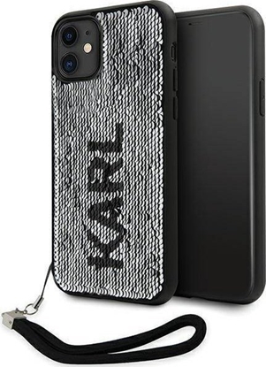 Attēls no Karl Lagerfeld Etui Karl Lagerfeld KLHCN61PSQRKS Apple iPhone 11/XR srebrny/silver hardcase Sequins Cord