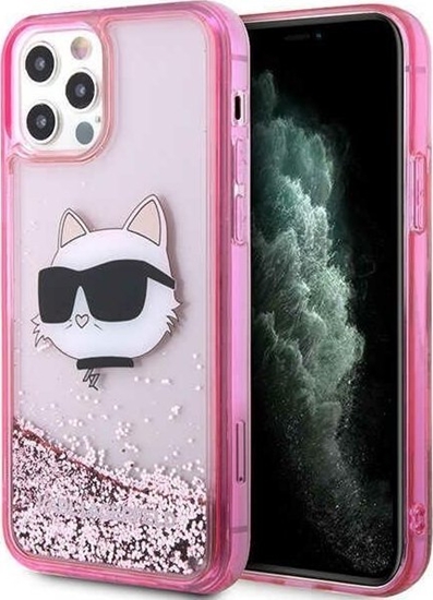 Picture of Karl Lagerfeld Etui Karl Lagerfeld KLHCP12MLNCHCP Apple iPhone 12/12 Pro róowy/pink hardcase Glitter Choupette Head