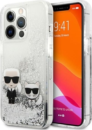 Attēls no Karl Lagerfeld Etui Karl Lagerfeld KLHCP13LGKCS Apple iPhone 13 Pro srebrny/silver hardcase Liquid Glitter Karl&Choupette