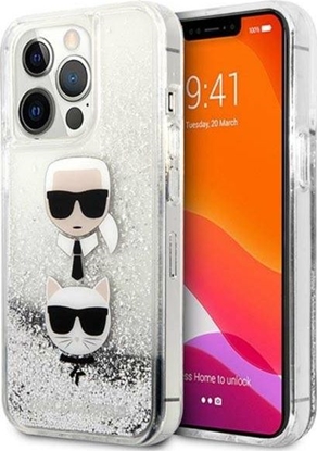 Attēls no Karl Lagerfeld Etui Karl Lagerfeld KLHCP13LKICGLS Apple iPhone 13 Pro srebrny/silver hardcase Liquid Glitter Karl&Choupette Head
