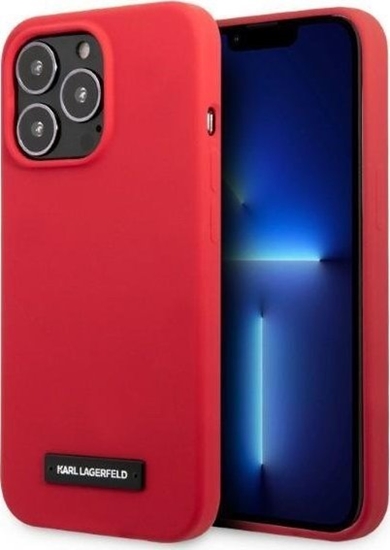Picture of Karl Lagerfeld Etui Karl Lagerfeld KLHCP13LSLMP1R Apple iPhone 13 Pro hardcase czerwony/red Silicone Plaque