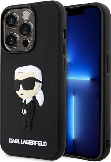 Picture of Karl Lagerfeld Etui Karl Lagerfeld KLHCP14L3DRKINK Apple iPhone 14 Pro czarny/black hardcase Rubber Ikonik 3D