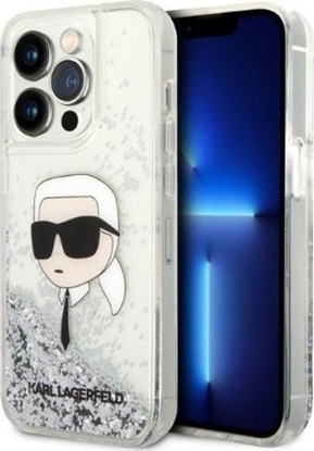 Attēls no Karl Lagerfeld Etui Karl Lagerfeld KLHCP14LLNKHCH Apple iPhone 14 Pro srebrny/silver hardcase Glitter Karl Head