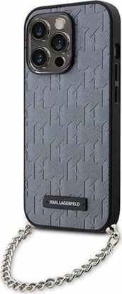 Attēls no Karl Lagerfeld Etui KLHCP14LSACKLHPG Apple iPhone 14 Pro srebrny/silver hardcase Saffiano Monogram Chain