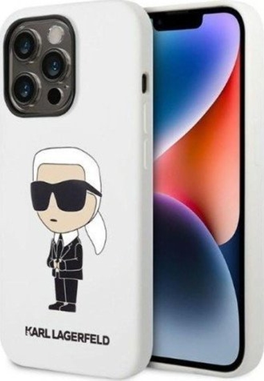 Picture of Karl Lagerfeld Etui Karl Lagerfeld KLHCP14LSNIKBCH Apple iPhone 14 Pro hardcase biay/white Silicone Ikonik