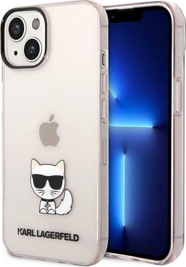 Изображение Karl Lagerfeld Etui Karl Lagerfeld KLHCP14MCTTRI Apple iPhone 14 Plus hardcase róowy/pink Transparent Choupette Body