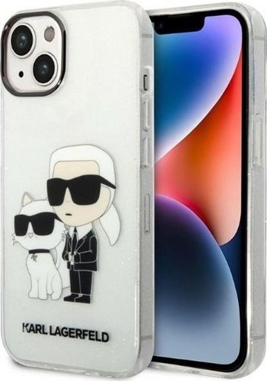 Picture of Karl Lagerfeld Etui Karl Lagerfeld KLHCP14MHNKCTGT Apple iPhone 14 Plus transparent hardcase IML GLIT NFT Karl&Choupette