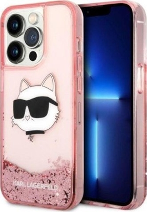 Attēls no Karl Lagerfeld Etui Karl Lagerfeld KLHCP14XLNCHCP Apple iPhone 14 Pro Max róowy/pink hardcase Glitter Choupette Head